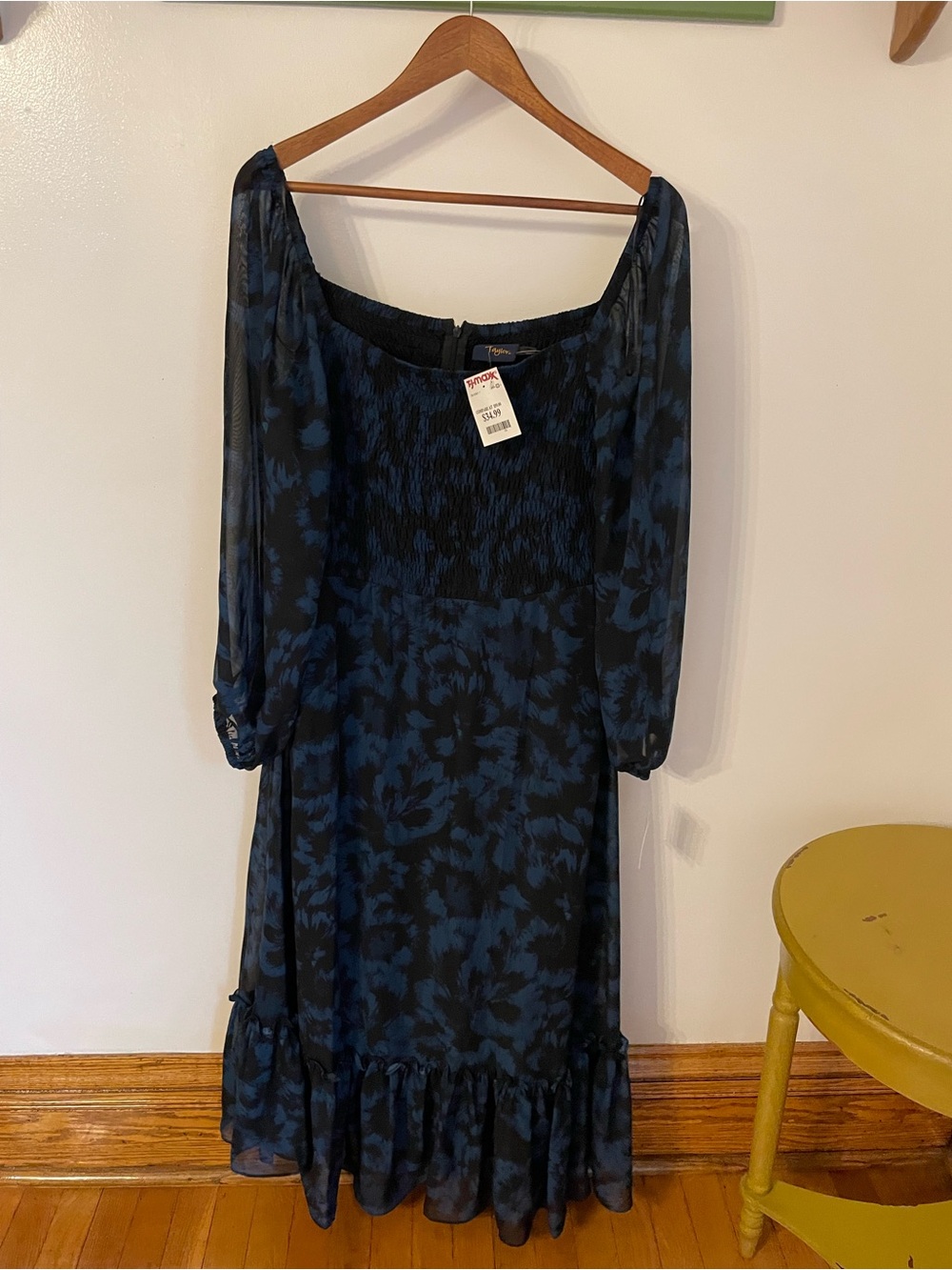 Blue Floral Midi Dress